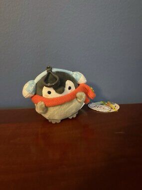 NWT 3” Penguin Plush Keychain In Winter Coat